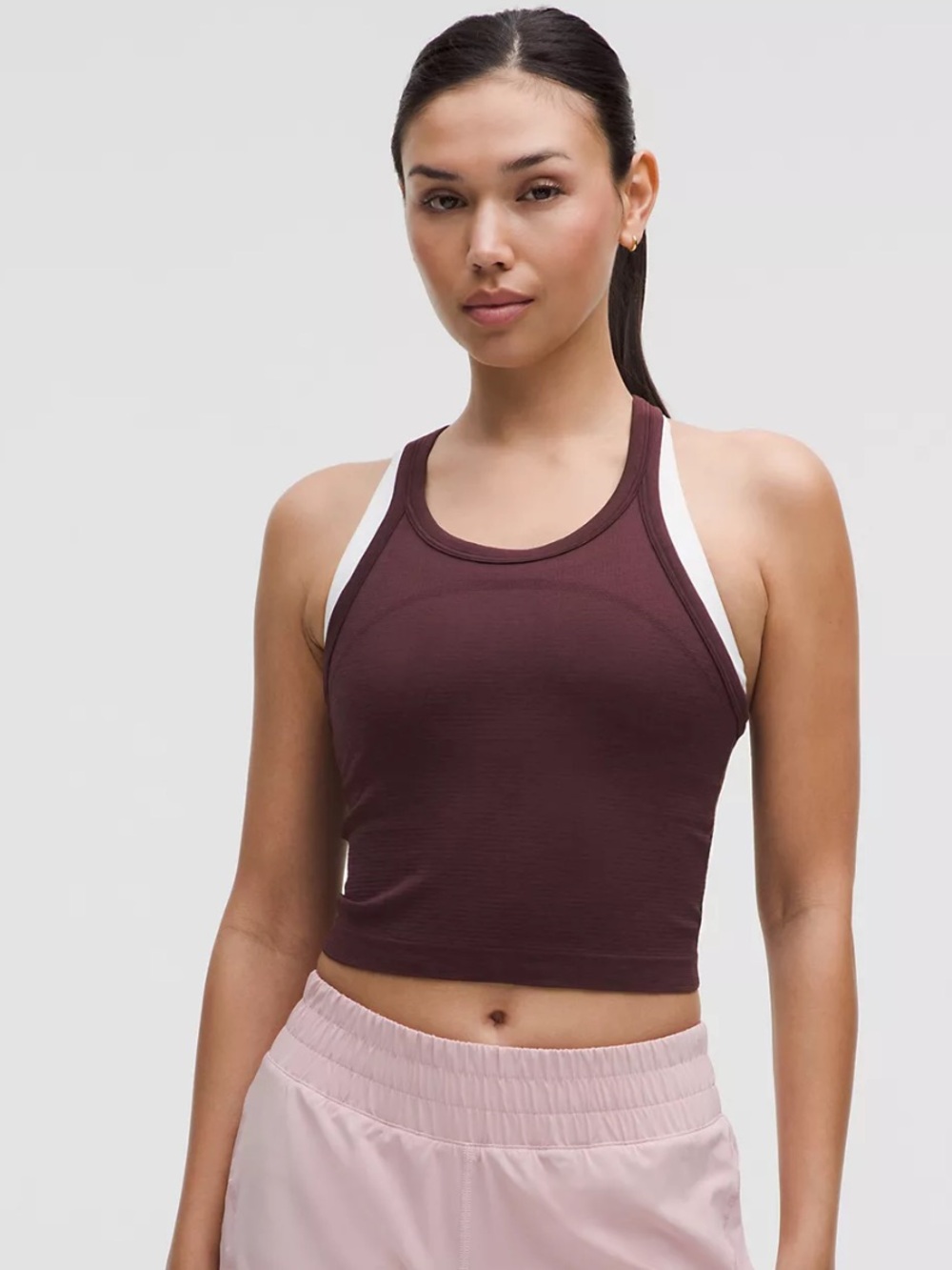 NWT Lululemon Swiftly Tech Cropped Racerback Tank Top 2.0 Goodnight Plum